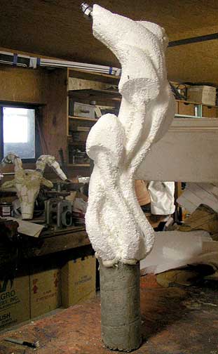 Image showing Styrofoam  completely carved and ready to be covered with cement.