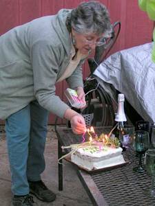 image of lighting the birthday cake candles